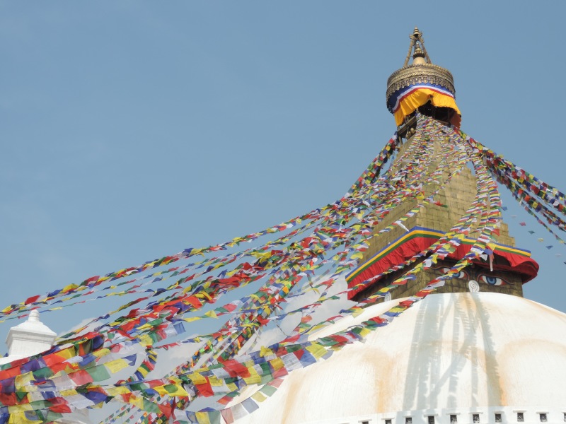 Das wohl bekannteste Wahrzeichen von Kathmandu – die Stupa von Bodnath.